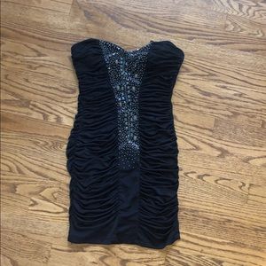 Ruched Black Dress